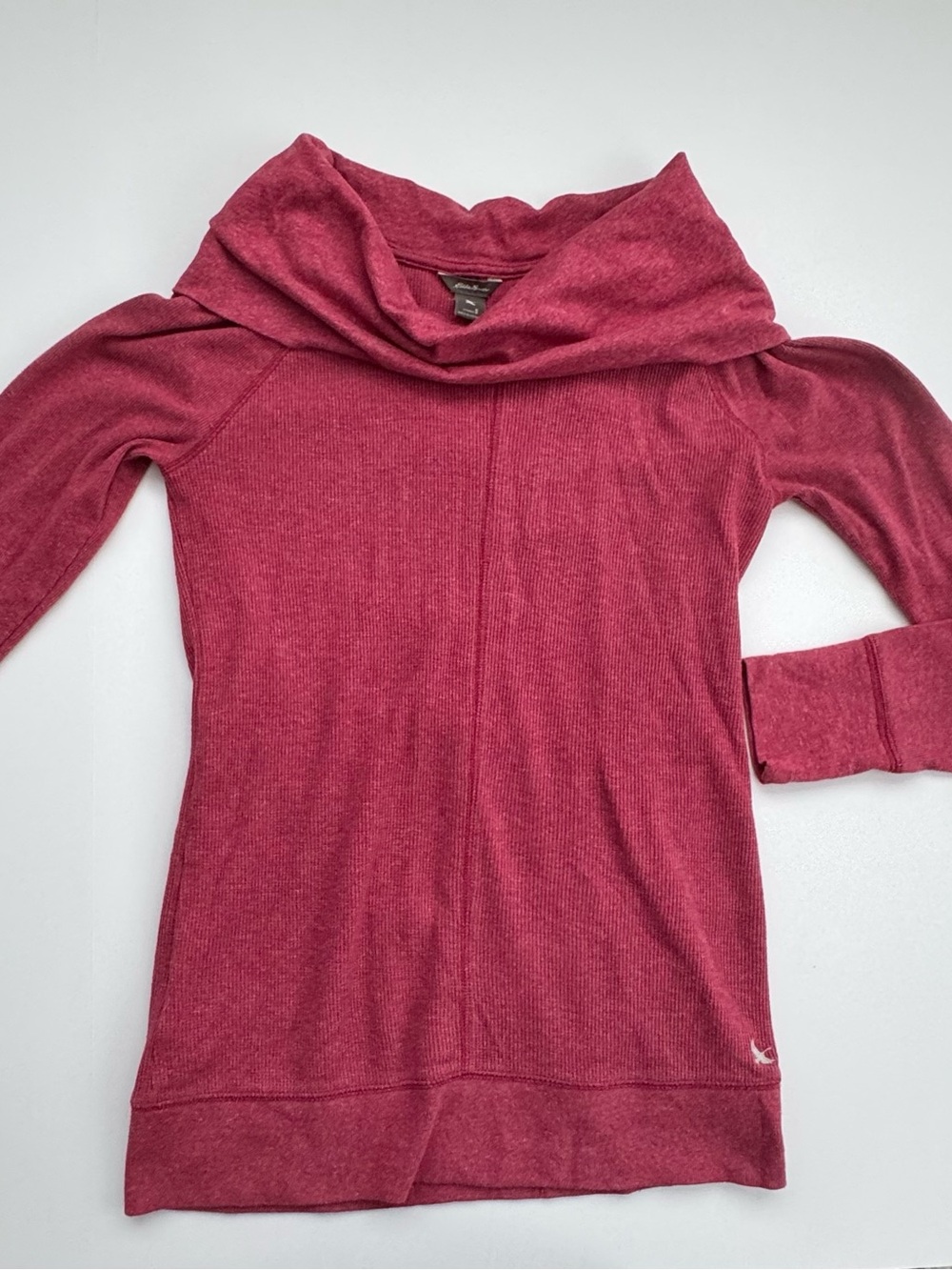 Eddie Bauer Cowl Neck Pullover Long Sleeve Sweater Stretch Small Red